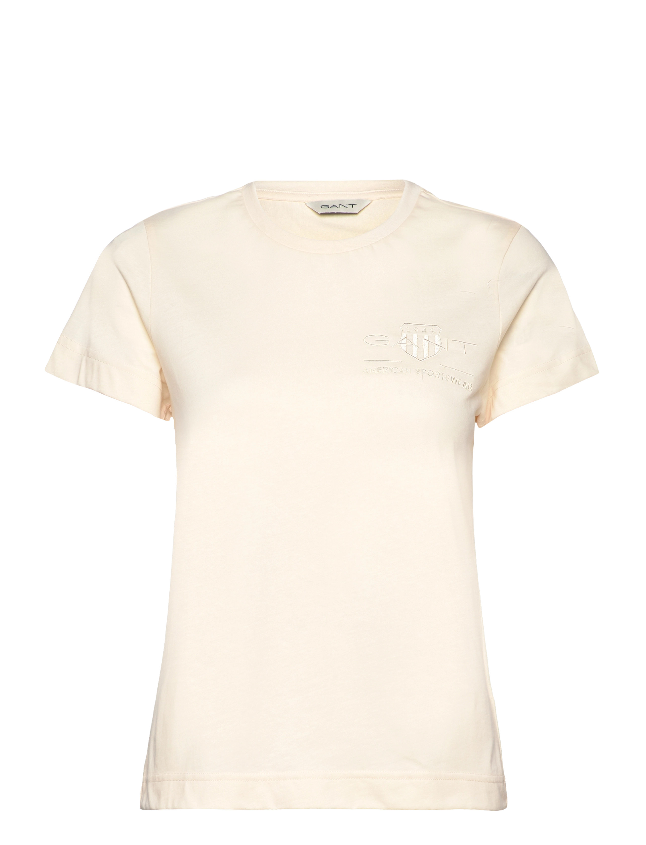 Gant REG TONAL SHIELD SS T-SHIRT - Kleidung - LINEN / cream