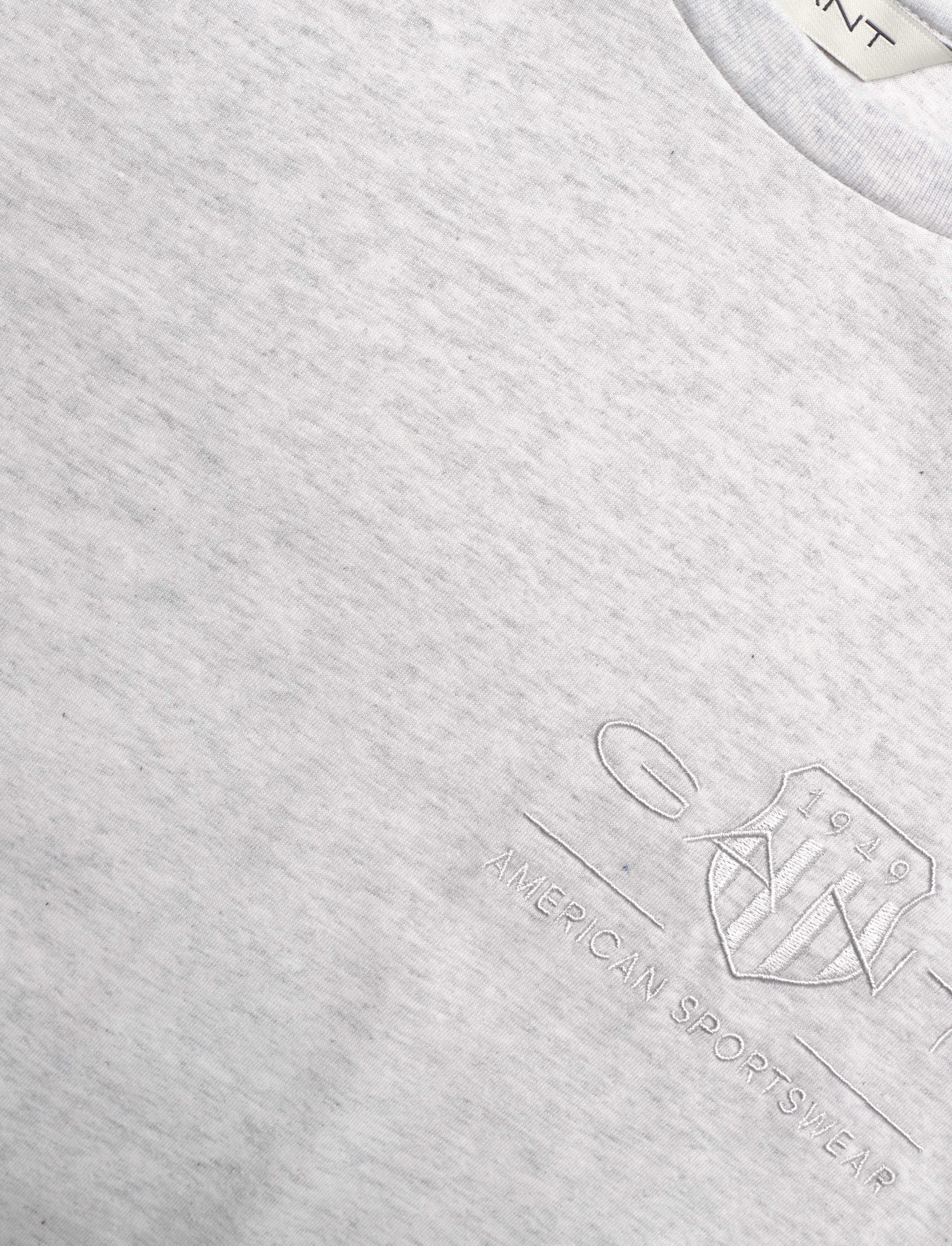 Gant - REG TONAL SHIELD SS T-SHIRT - t-shirts - pale grey melange - 2