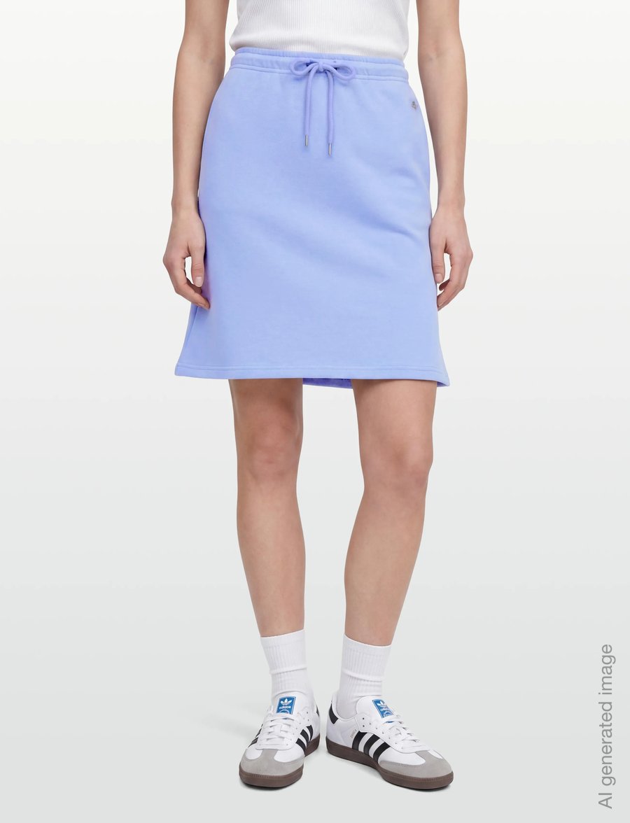 Gant - REG SHIELD JERSEY SKIRT - short skirts - hydrangea blue - 3