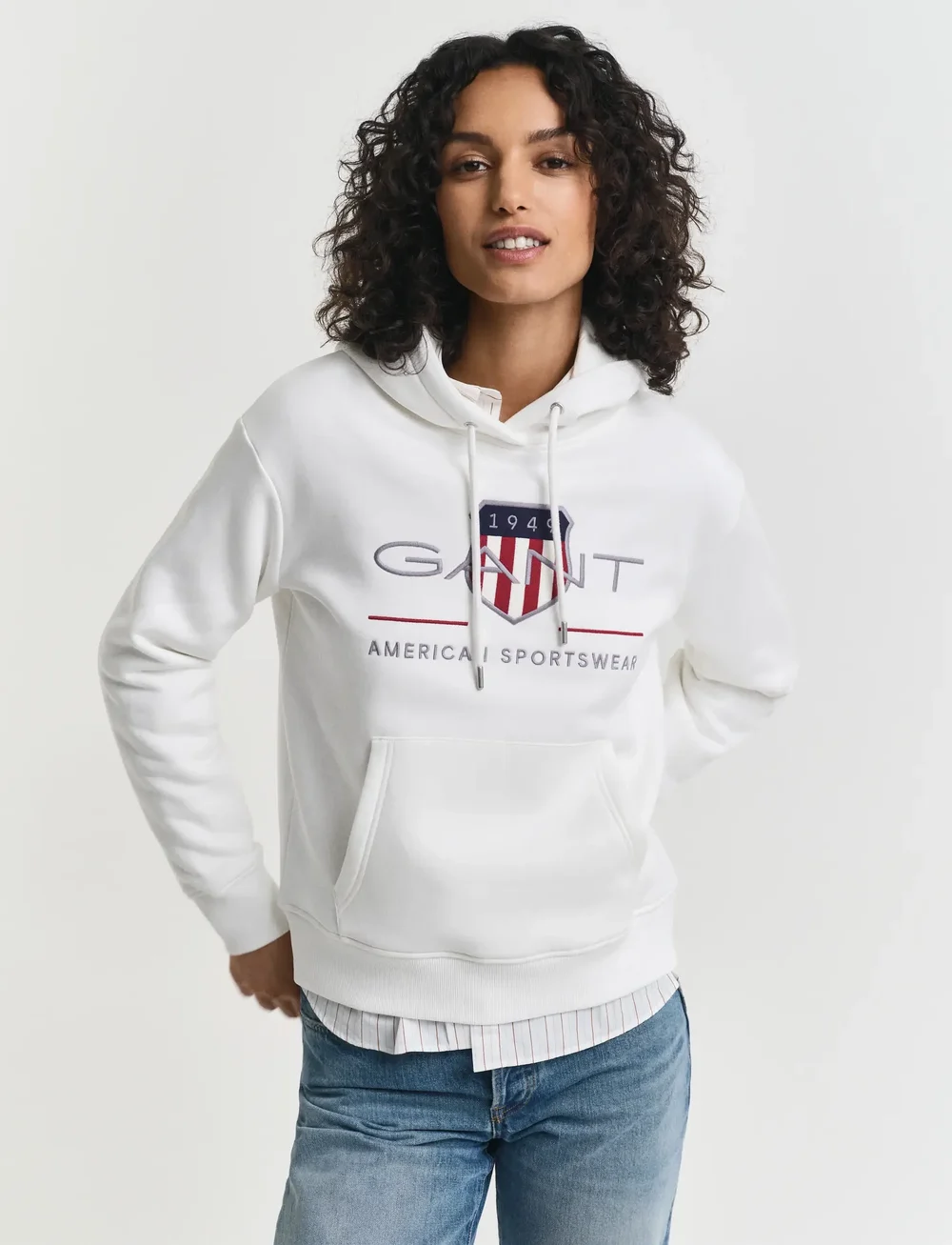 GANT - ARCHIVE SHIELD HOODIE - hættetrøjer - eggshell - 0