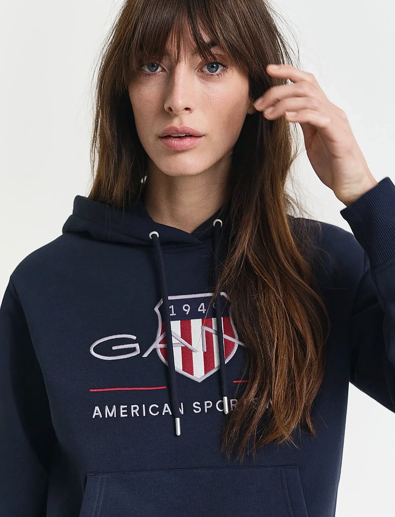 GANT - ARCHIVE SHIELD HOODIE - kapuzenpullover - evening blue - 4