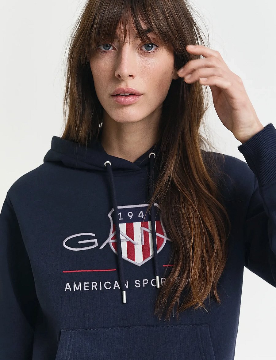 Gant - ARCHIVE SHIELD HOODIE - kapuzenpullover - evening blue - 4