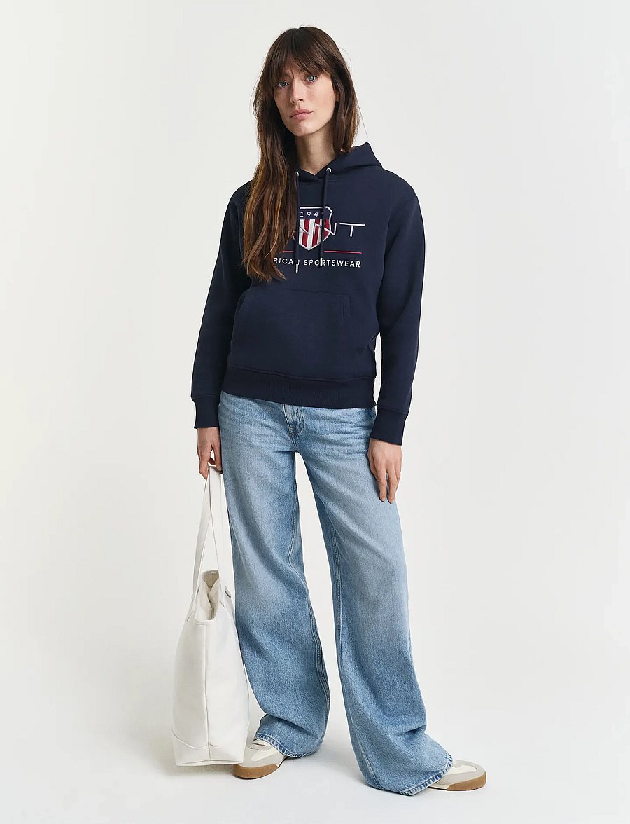 Gant - ARCHIVE SHIELD HOODIE - kapuzenpullover - evening blue - 5