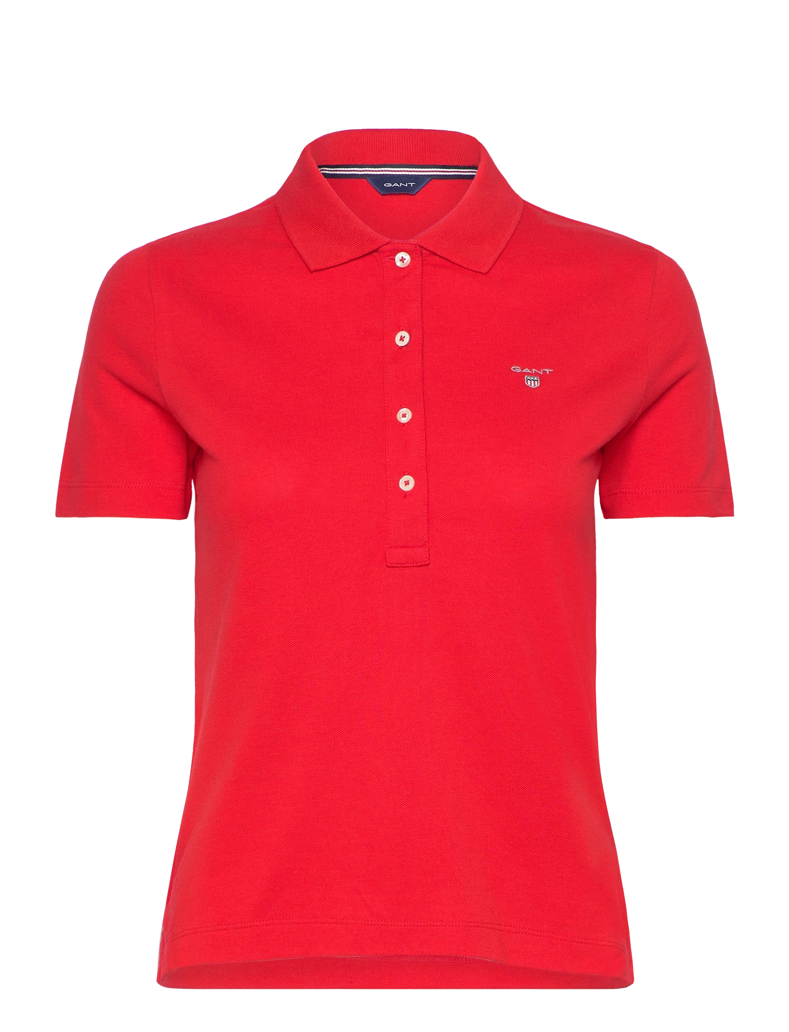 EMB ORIGINAL SHIELD PIQUE POLO - BRIGHT RED