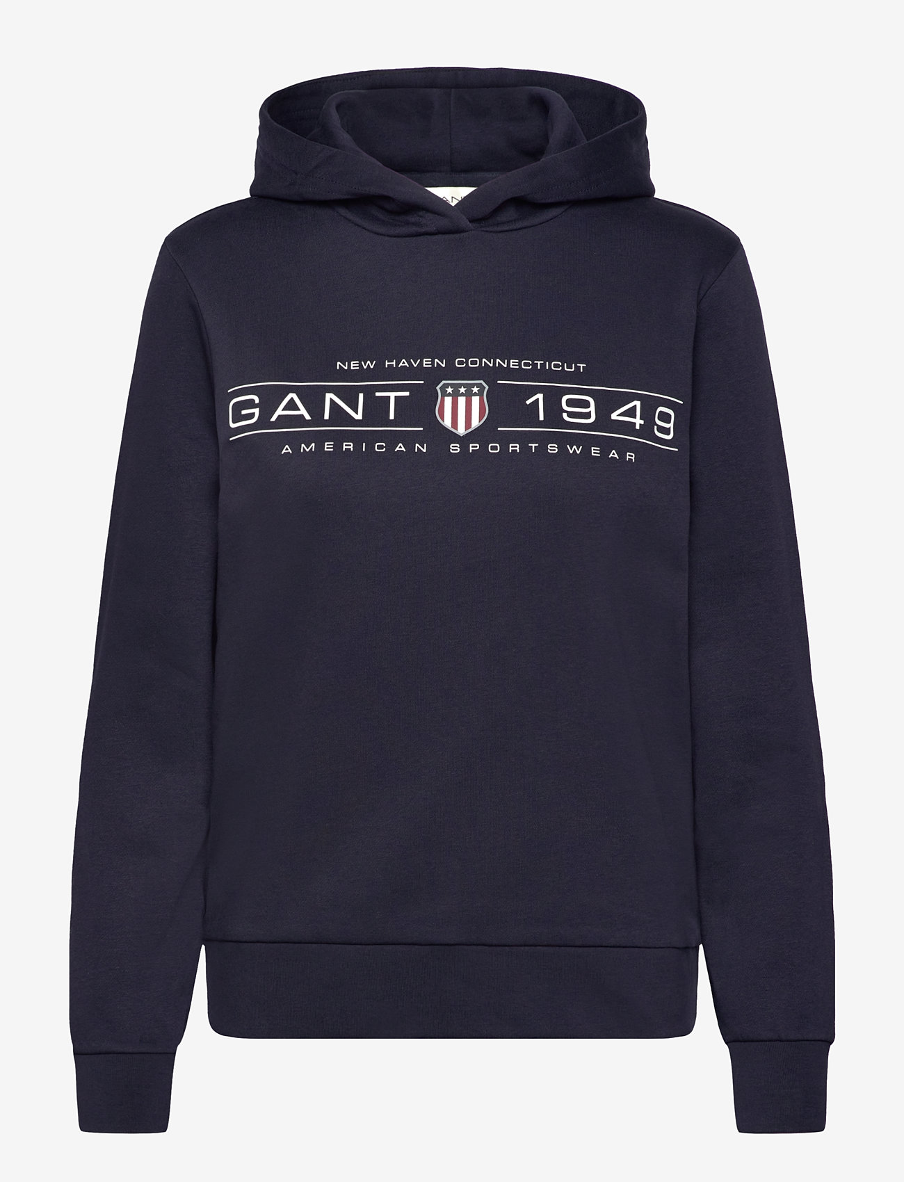 GANT - REG SHIELD HOODIE - bluzy z kapturem - evening blue - 0