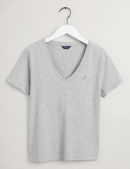 GANT - ORIGINAL V-NECK SS T-SHIRT - t-shirts - light grey melange - 3