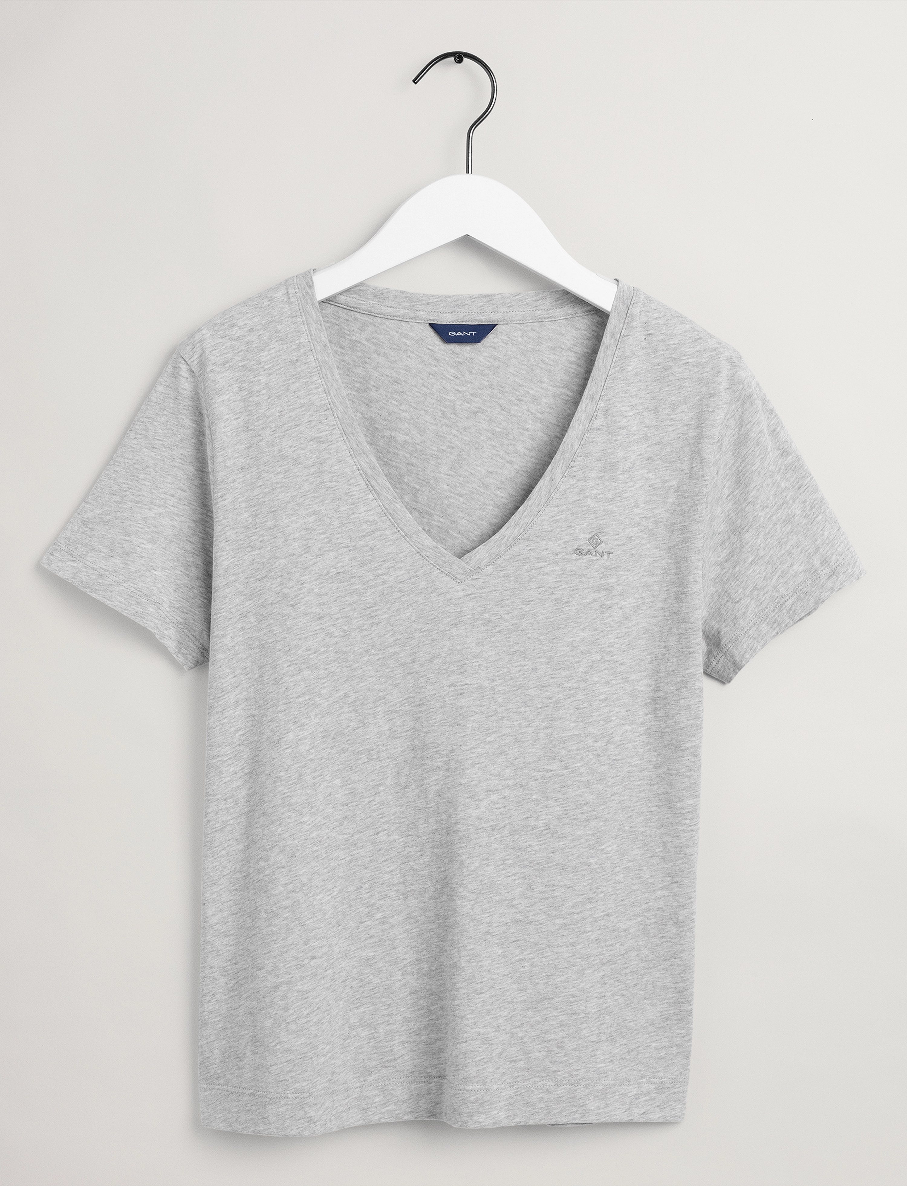 Gant - ORIGINAL V-NECK SS T-SHIRT - light grey melange - 3