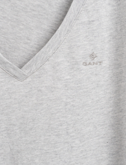 GANT - ORIGINAL V-NECK SS T-SHIRT - t-shirts - light grey melange - 4