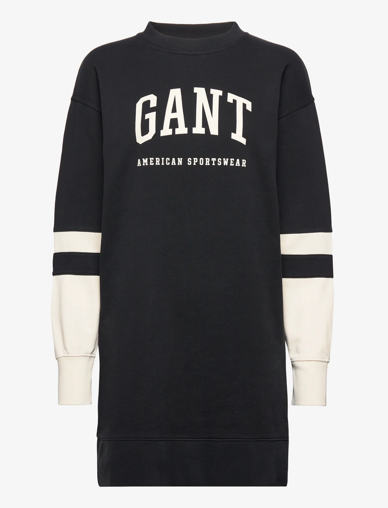 GANT - D2. RETRO SHIELD C-NECK DRESS - sweatshirt dresses - black - 0