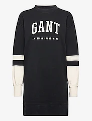 GANT - D2. RETRO SHIELD C-NECK DRESS - sportiskas kleitas - black - 0