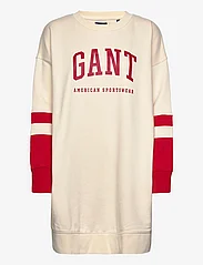 GANT - D2. RETRO SHIELD C-NECK DRESS - sweatshirtklänningar - linen - 0