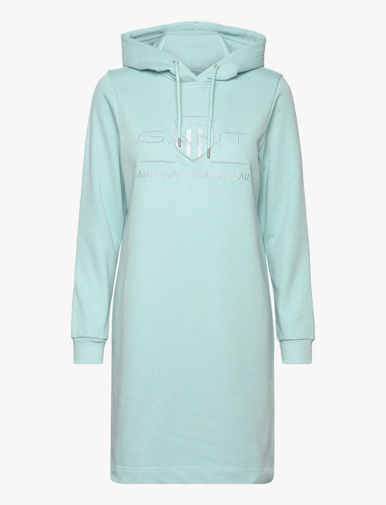 GANT - REG TONAL SHIELD DRESS - sweatshirt dresses - dusty turquoise - 0