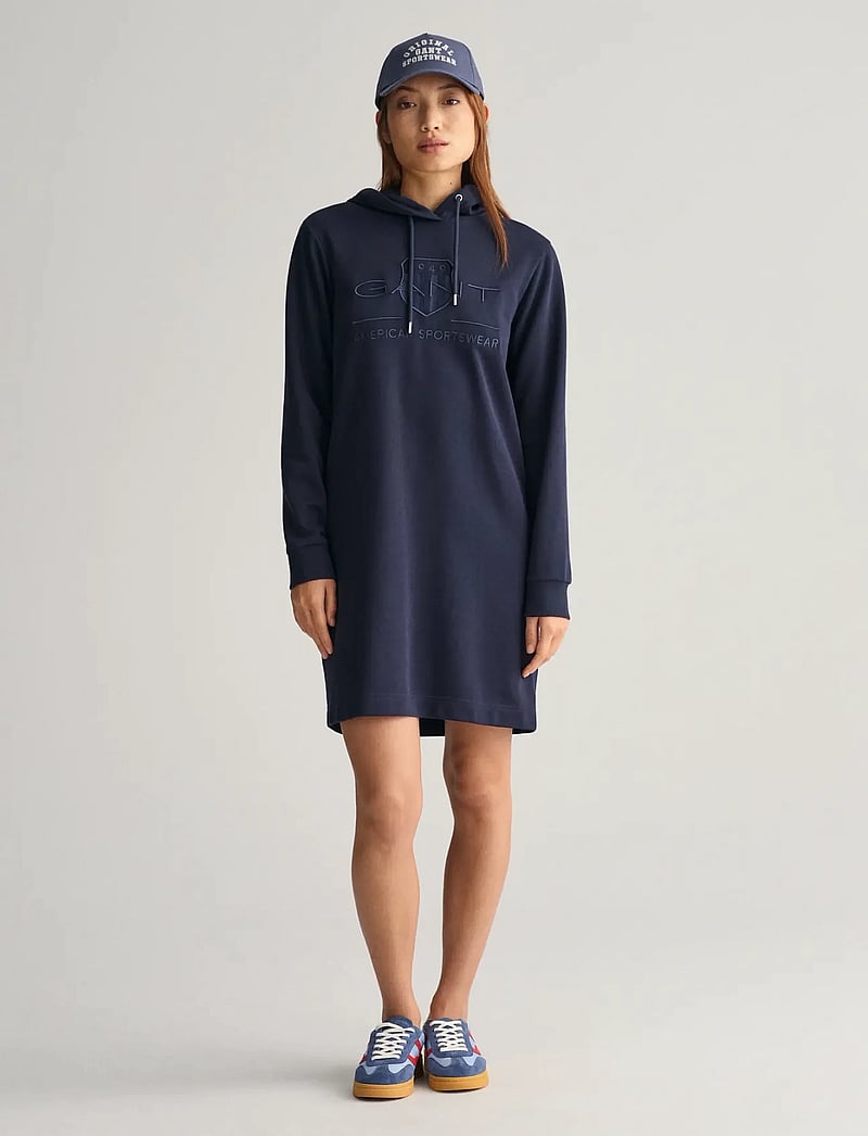 GANT - REG TONAL SHIELD DRESS - korta klänningar - evening blue - 0