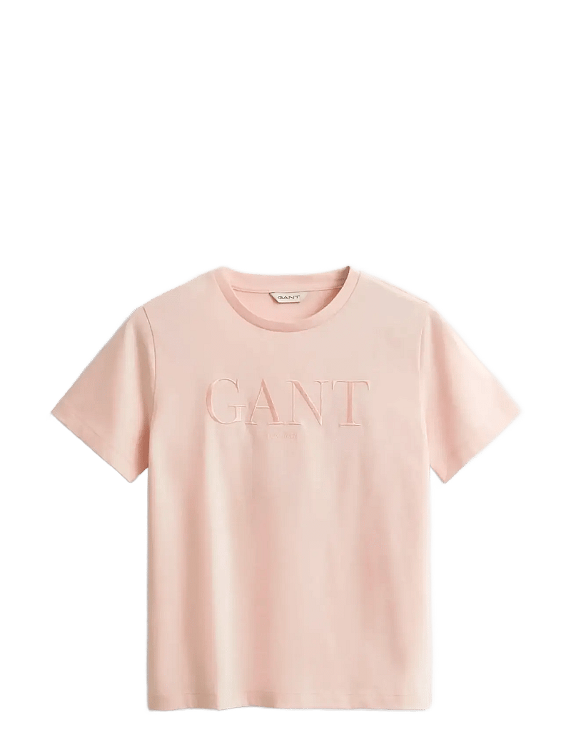 GANT - REG TONAL GRAPHIC SS T-SHIRT - t-shirts - apricot pink - 1