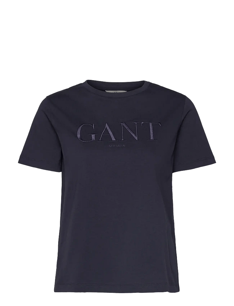 GANT - REG TONAL GRAPHIC SS T-SHIRT - t-shirts - evening blue - 0