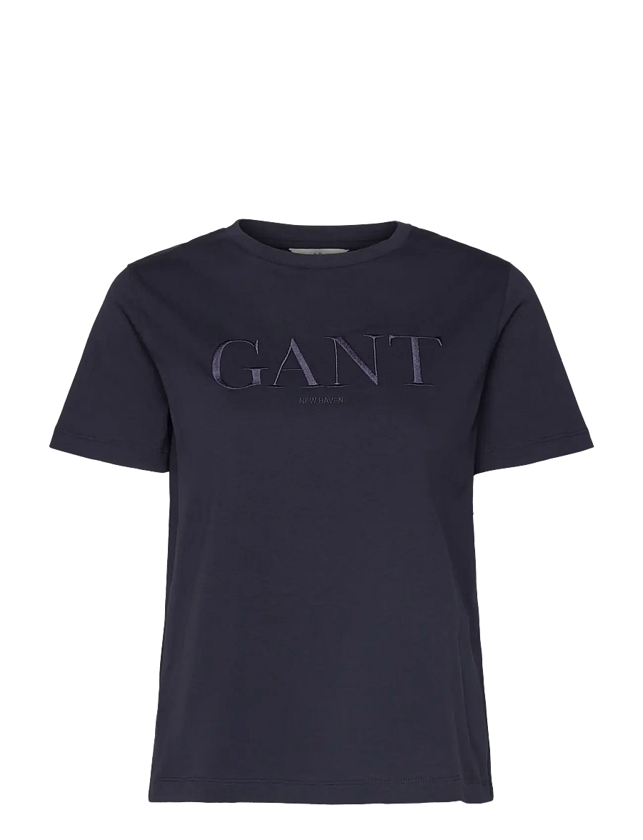 Gant - REG TONAL GRAPHIC SS T-SHIRT - t-shirts - evening blue - 1