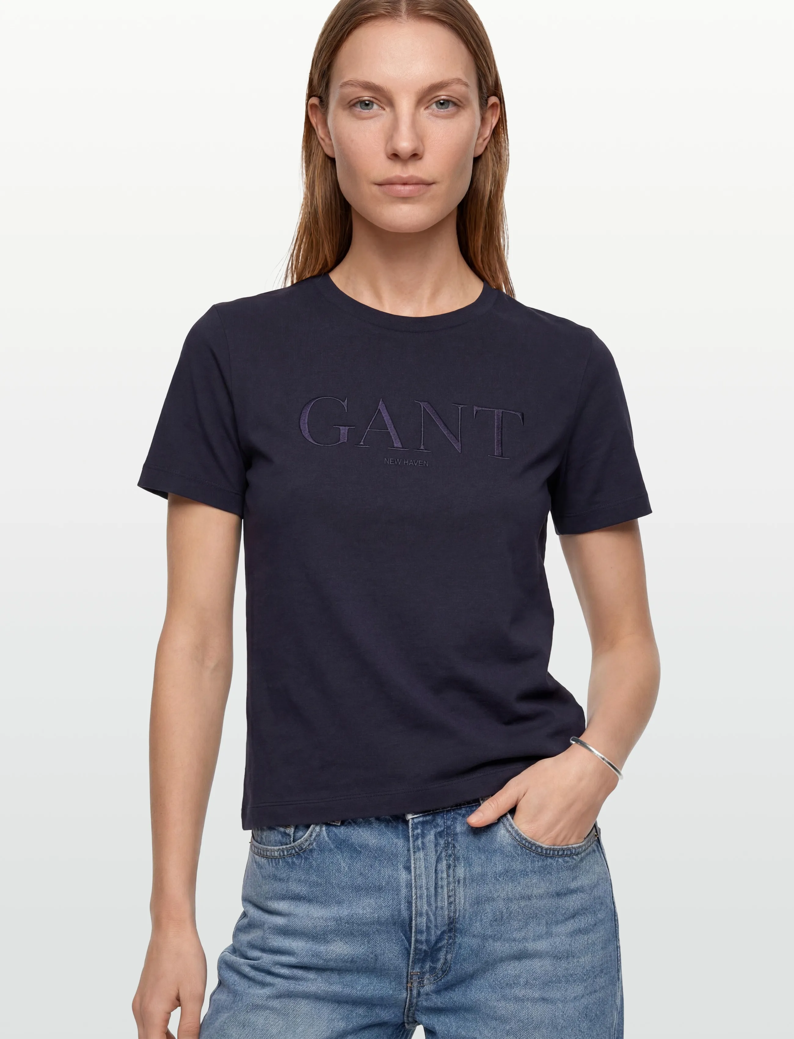 Gant - REG TONAL GRAPHIC SS T-SHIRT - t-shirts - evening blue - 3