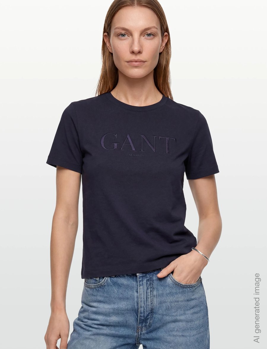 Gant - REG TONAL GRAPHIC SS T-SHIRT - t-shirts - evening blue - 3