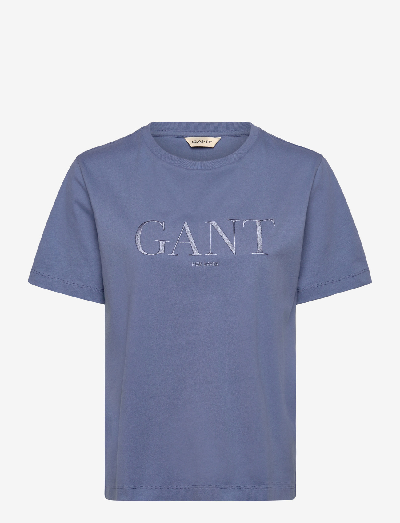 GANT - REG TONAL GRAPHIC SS T-SHIRT - t-shirts - faded denim - 0