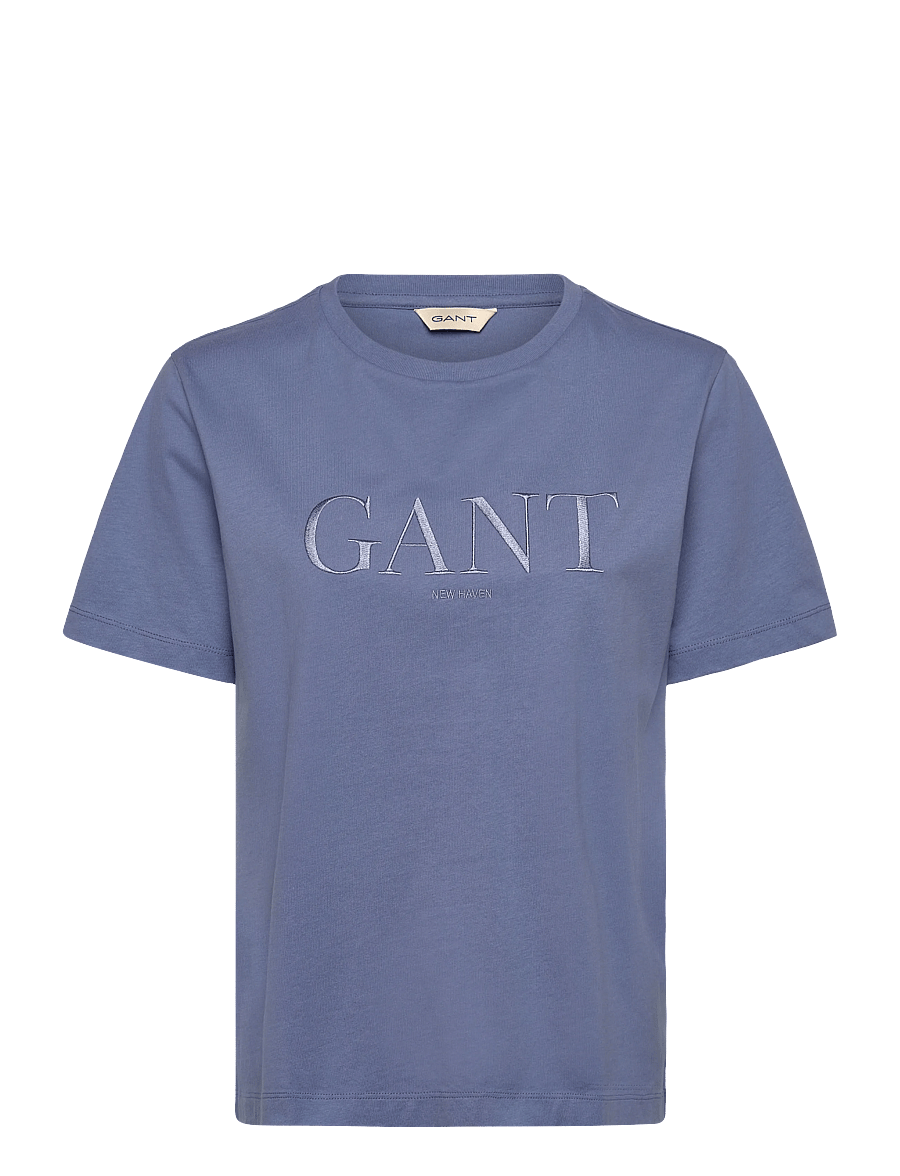 Gant - REG TONAL GRAPHIC SS T-SHIRT - t-shirts - faded denim - 0