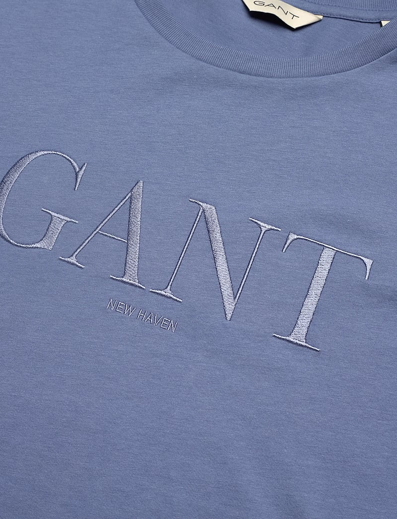 GANT - REG TONAL GRAPHIC SS T-SHIRT - t-särgid - faded denim - 2