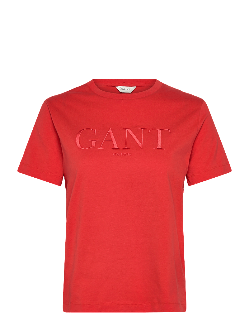GANT - REG TONAL GRAPHIC SS T-SHIRT - t-särgid - perfect red - 0