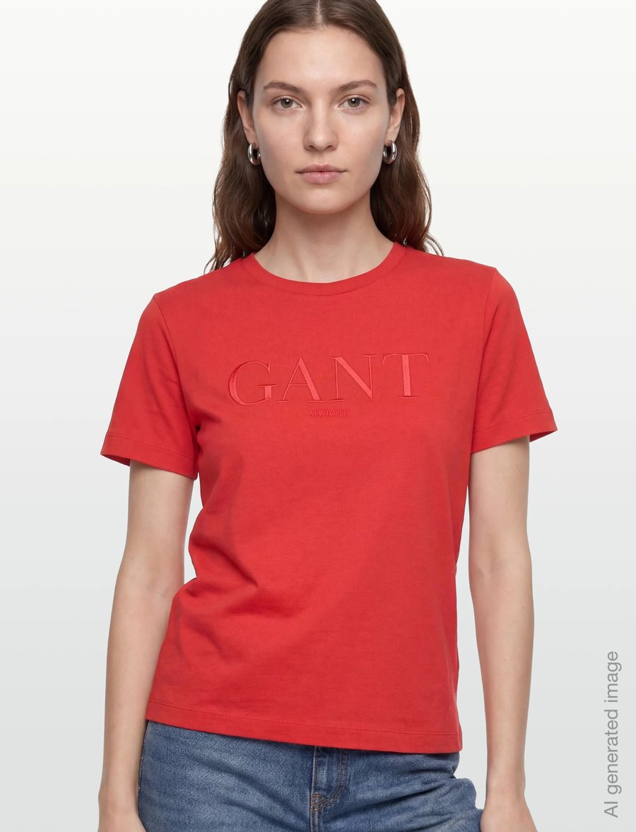 Gant - REG TONAL GRAPHIC SS T-SHIRT - t-shirts - perfect red - 3