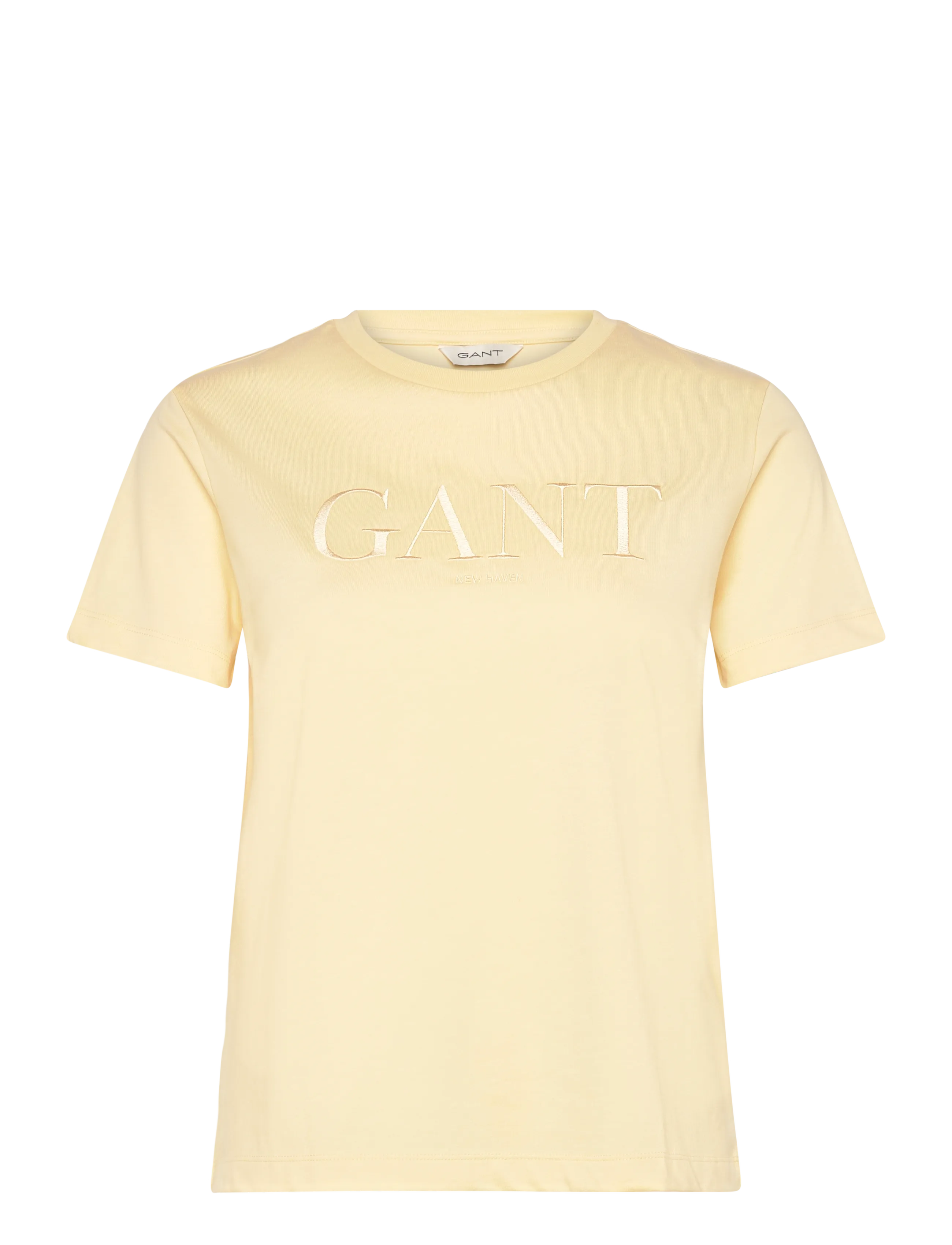 GANT REG TONAL GRAPHIC SS T-SHIRT - Visa allt - VANILLA YELLOW / yellow