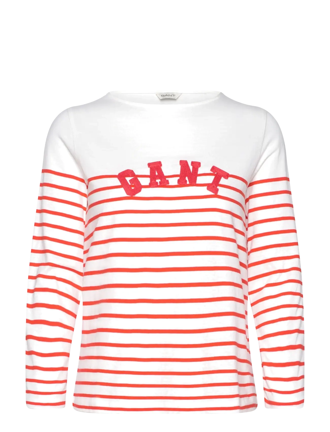 Gant REG BRETON BOAT NECK T-SHIRT - Kläder - ORANGE RED / red