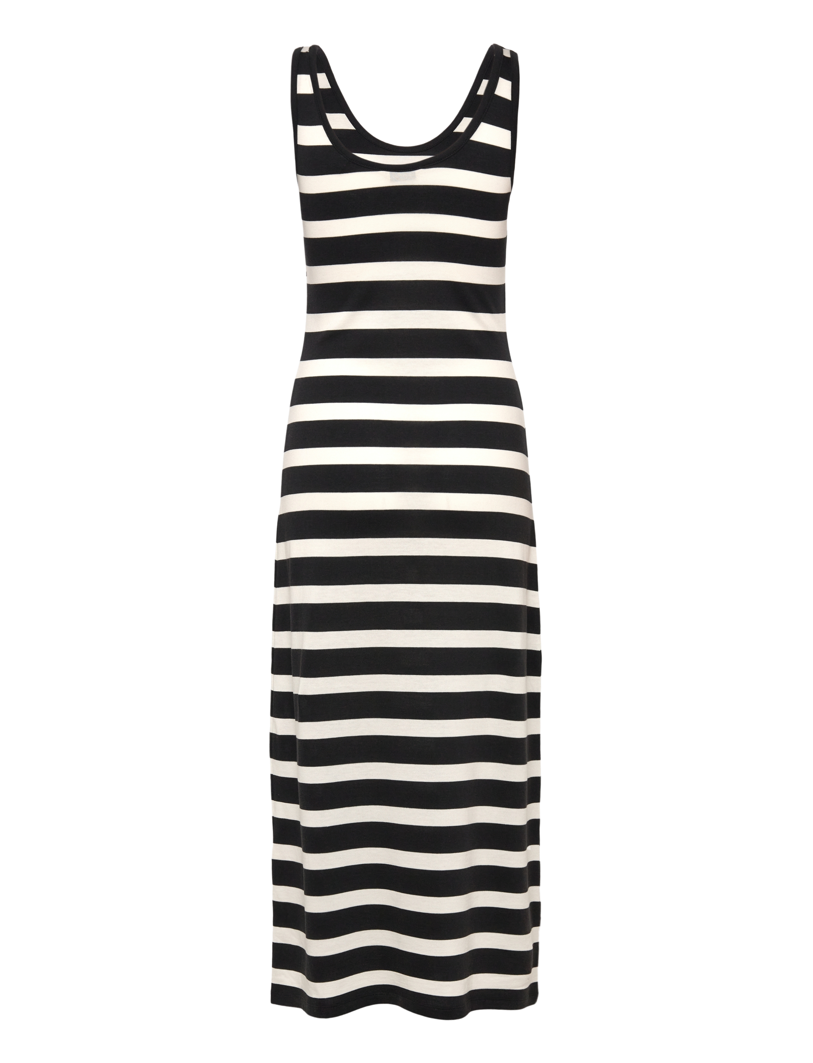 Gant - STRIPED FLUID MIDI JERSEY DRESS - midi kjoler - black - 2