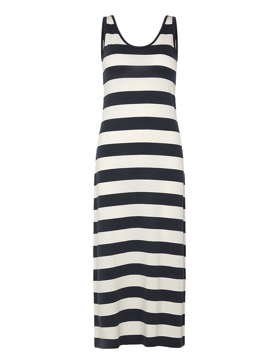 Gant - STRIPED FLUID MIDI JERSEY DRESS - midikleidid - evening blue - 1