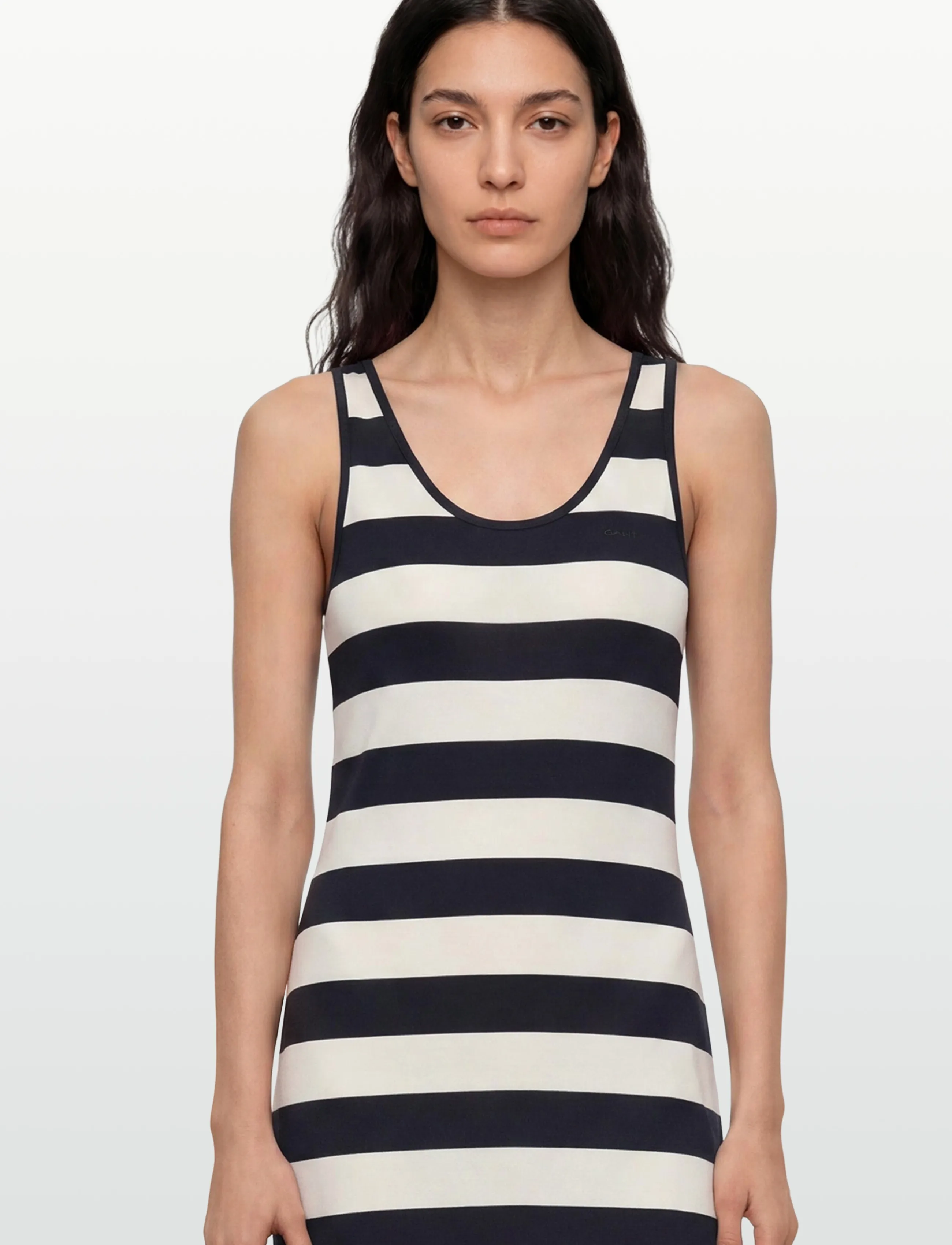 Gant - STRIPED FLUID MIDI JERSEY DRESS - robes midi - evening blue - 3