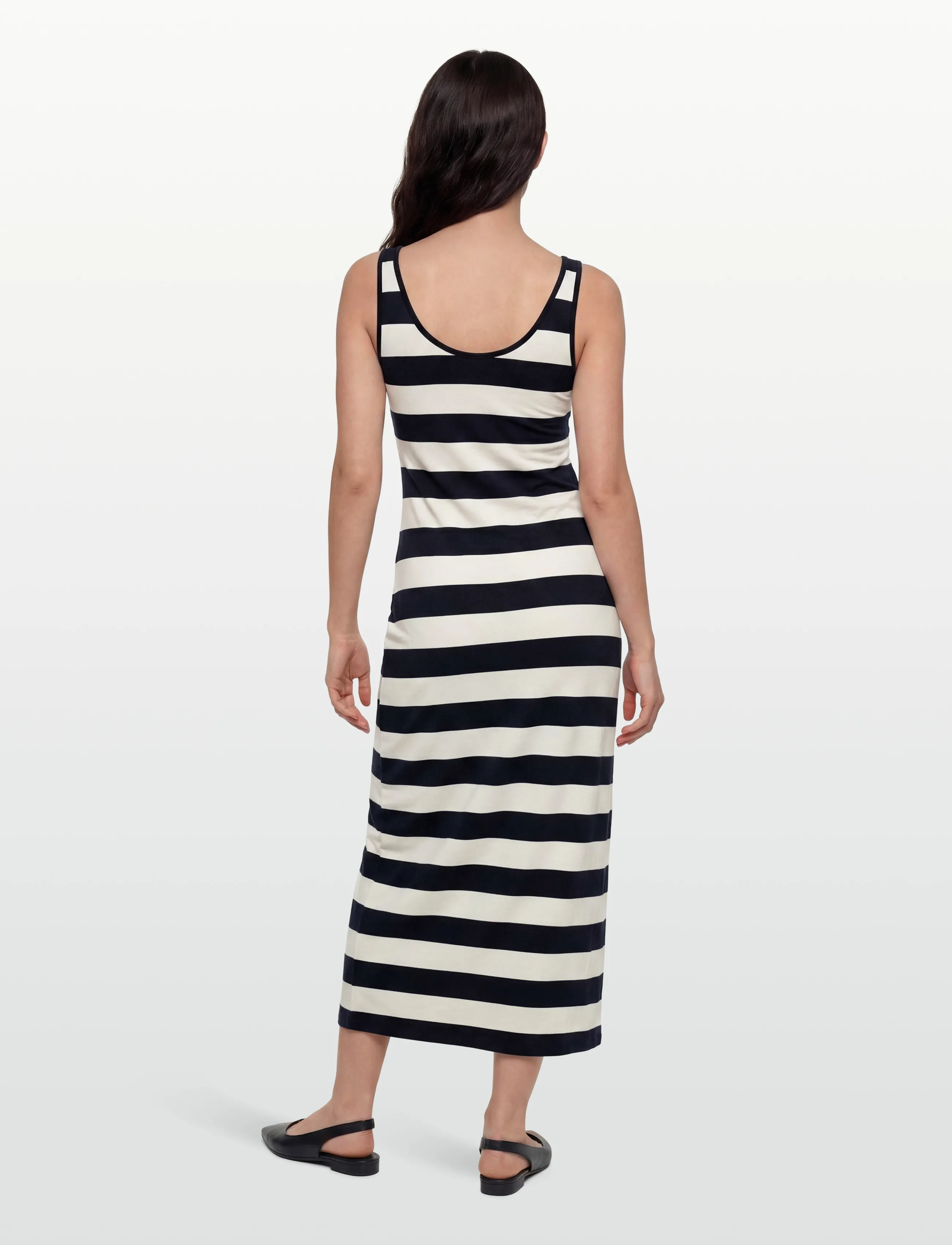 Gant - STRIPED FLUID MIDI JERSEY DRESS - robes midi - evening blue - 4