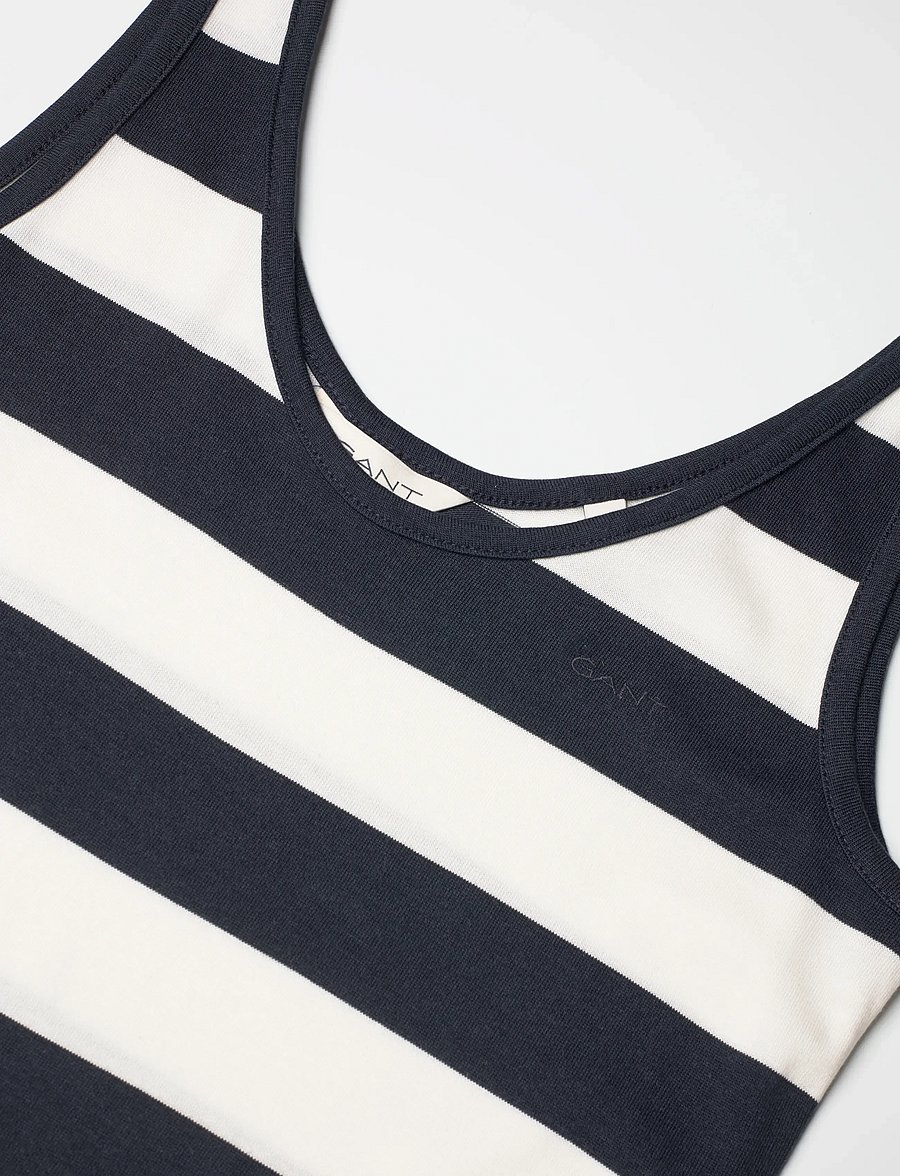 Gant - STRIPED FLUID MIDI JERSEY DRESS - midikleidid - evening blue - 5