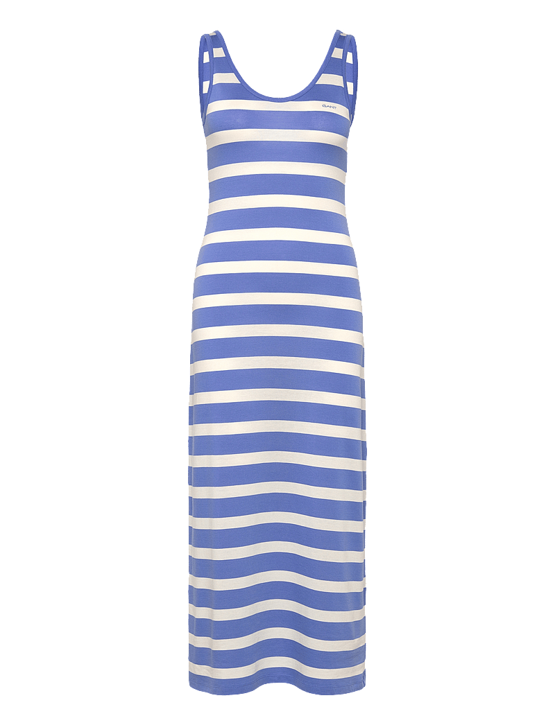 GANT - STRIPED FLUID MIDI JERSEY DRESS - suvekleidid - perfect blue - 0