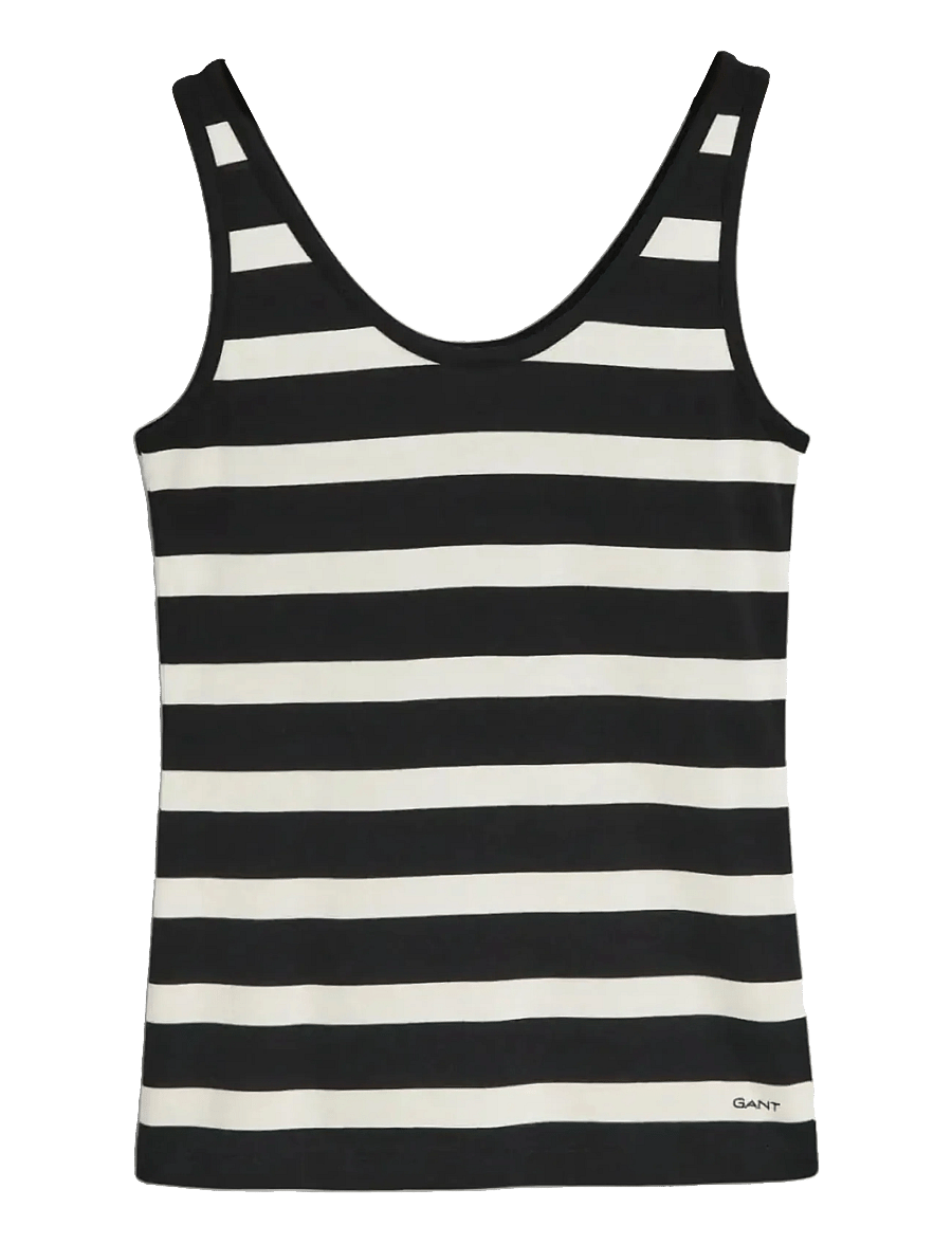 Gant - STRIPED TANK TOP - linnen - black - 1