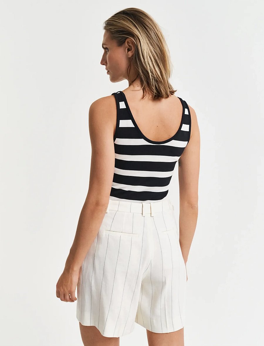 Gant - STRIPED TANK TOP - linnen - black - 2
