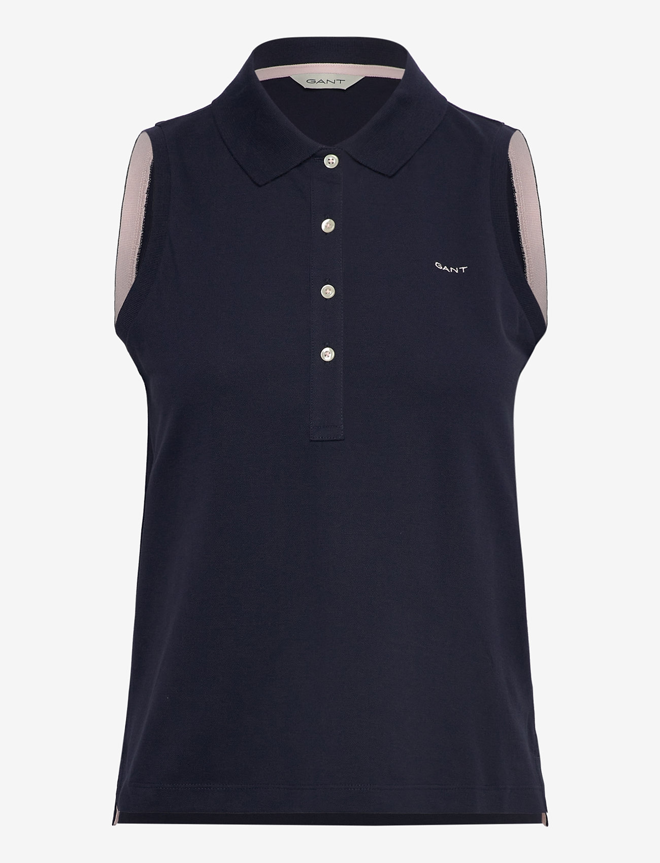 GANT - CONTRAST COLLAR SLEEVELESS PIQUE - Ärmellose tops - evening blue - 0