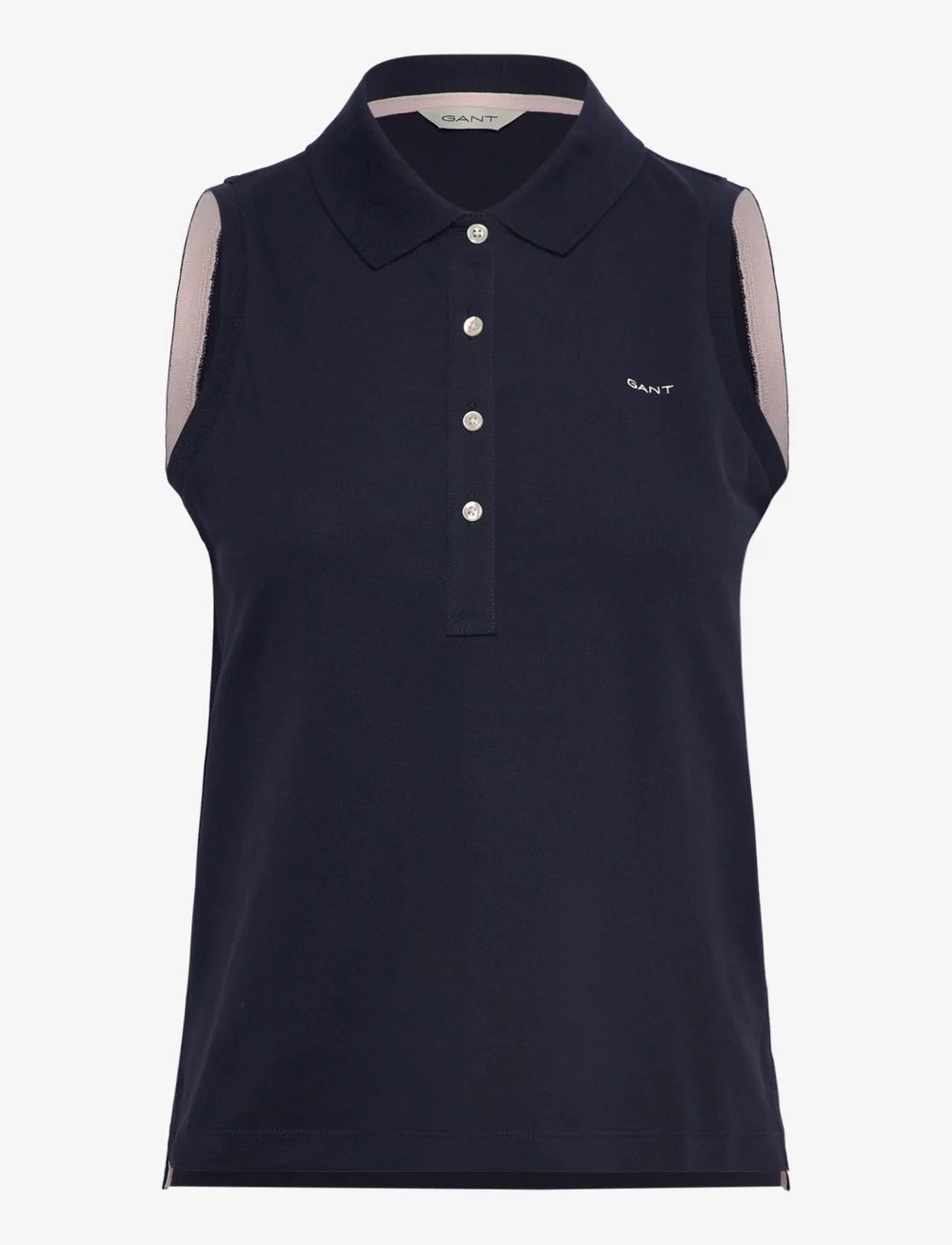 GANT - CONTRAST COLLAR SLEEVELESS PIQUE - Ärmellose tops - evening blue - 0