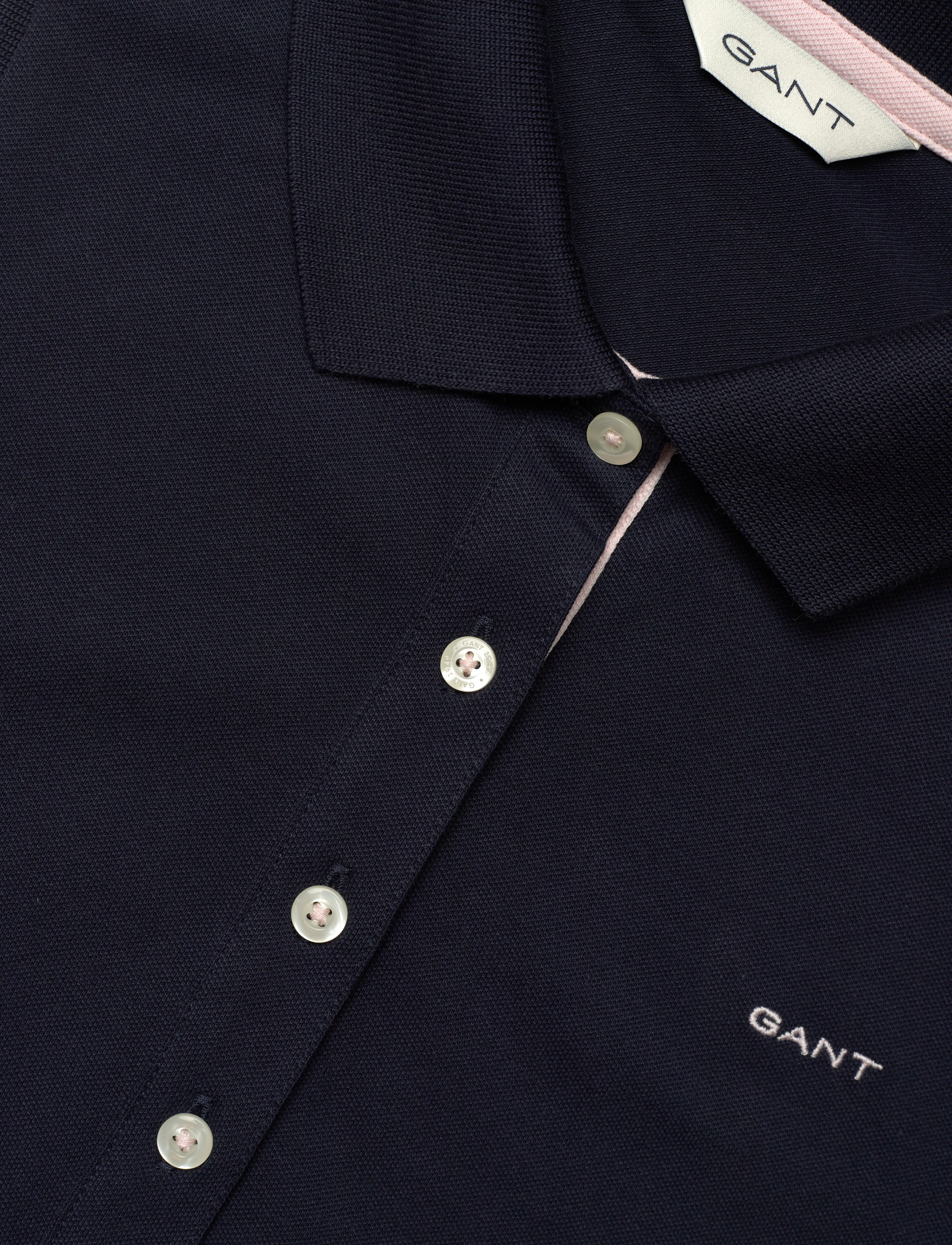 Gant - CONTRAST COLLAR SLEEVELESS PIQUE - ermeløse topper - evening blue - 2