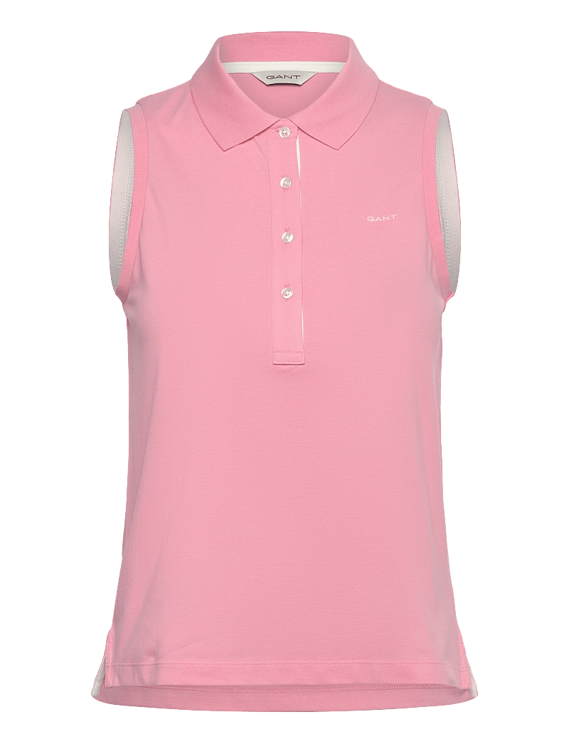 GANT - CONTRAST COLLAR SLEEVELESS PIQUE - linnen - geranium pink - 0