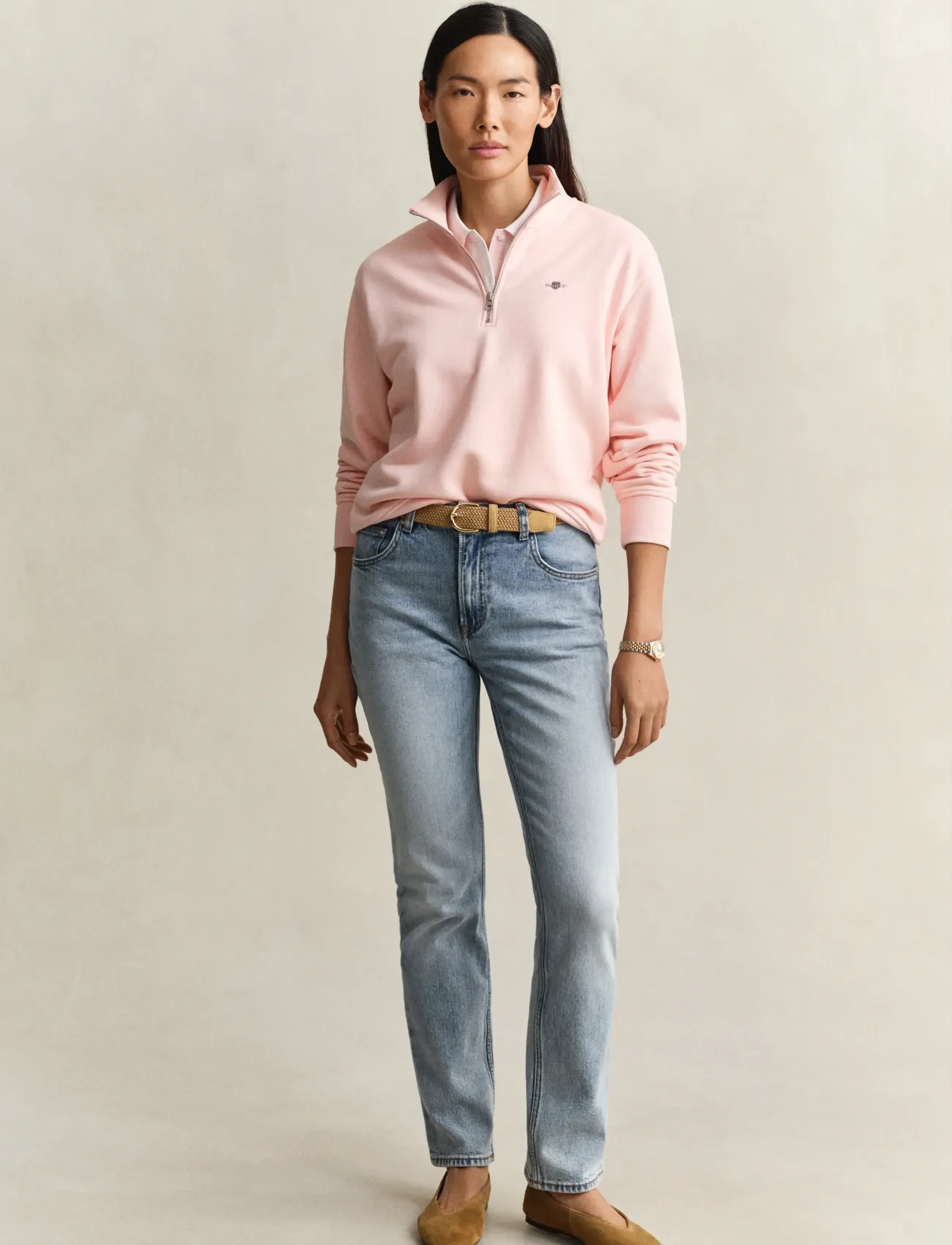 Gant - SHIELD HALF-ZIP - dressipluusid ja kapuutsiga dressipluusid - apricot pink - 4