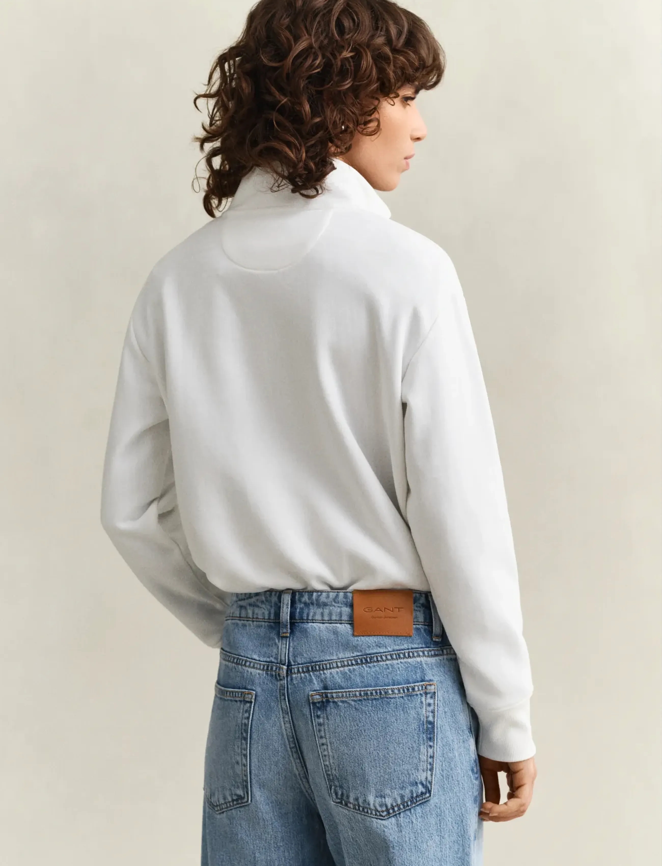 Gant - SHIELD HALF-ZIP - sportiska stila džemperi un džemperi ar kapuci - eggshell - 3