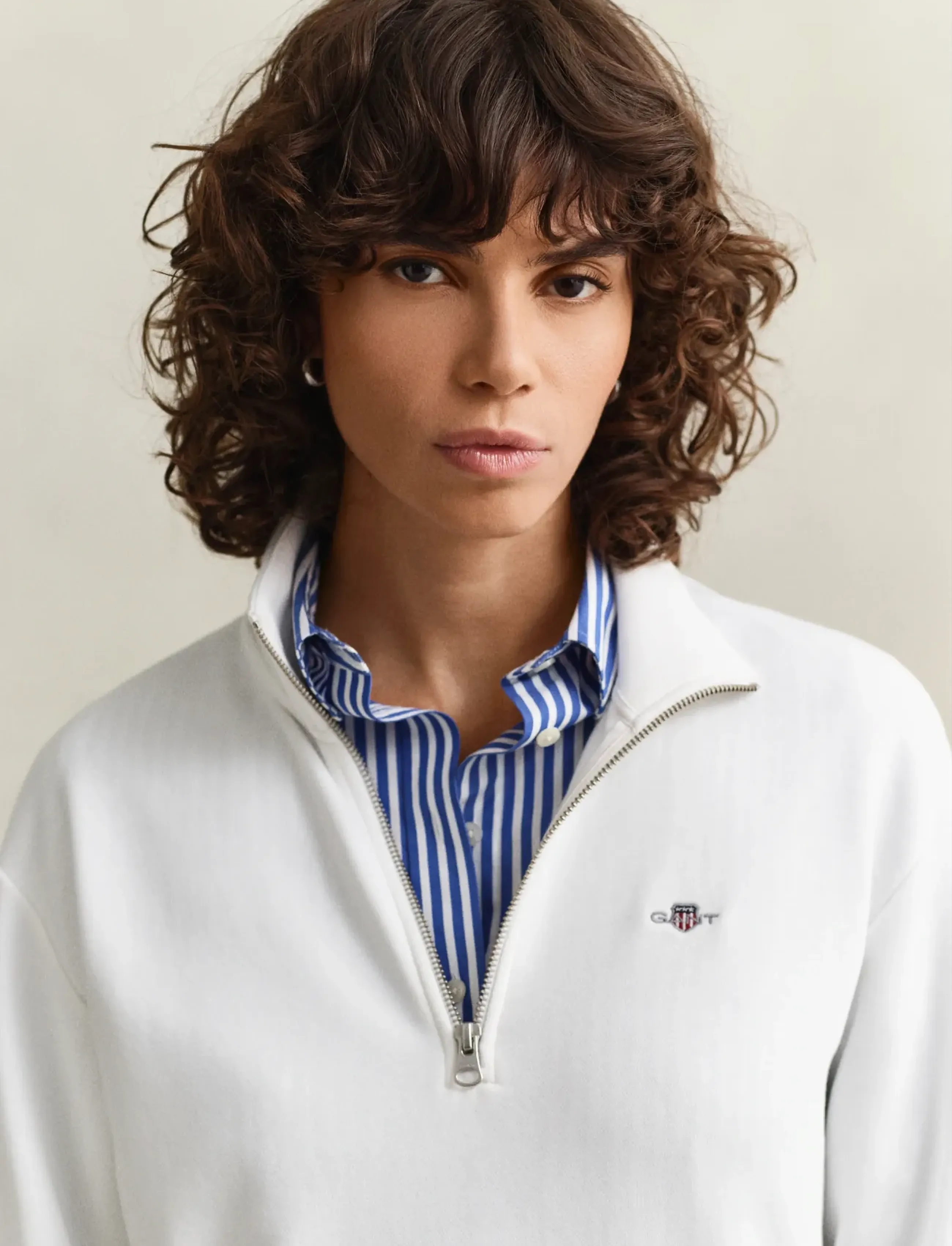 Gant - SHIELD HALF-ZIP - sportiska stila džemperi un džemperi ar kapuci - eggshell - 4