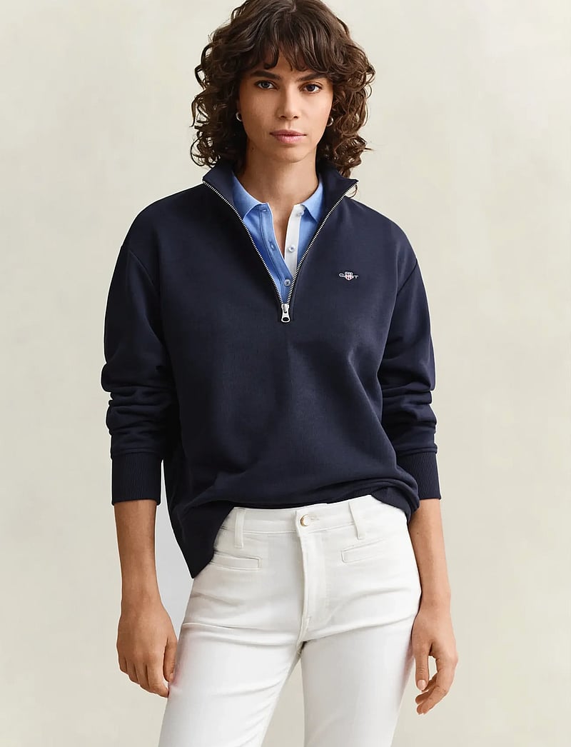 GANT - SHIELD HALF-ZIP - fashion trends - evening blue - 0