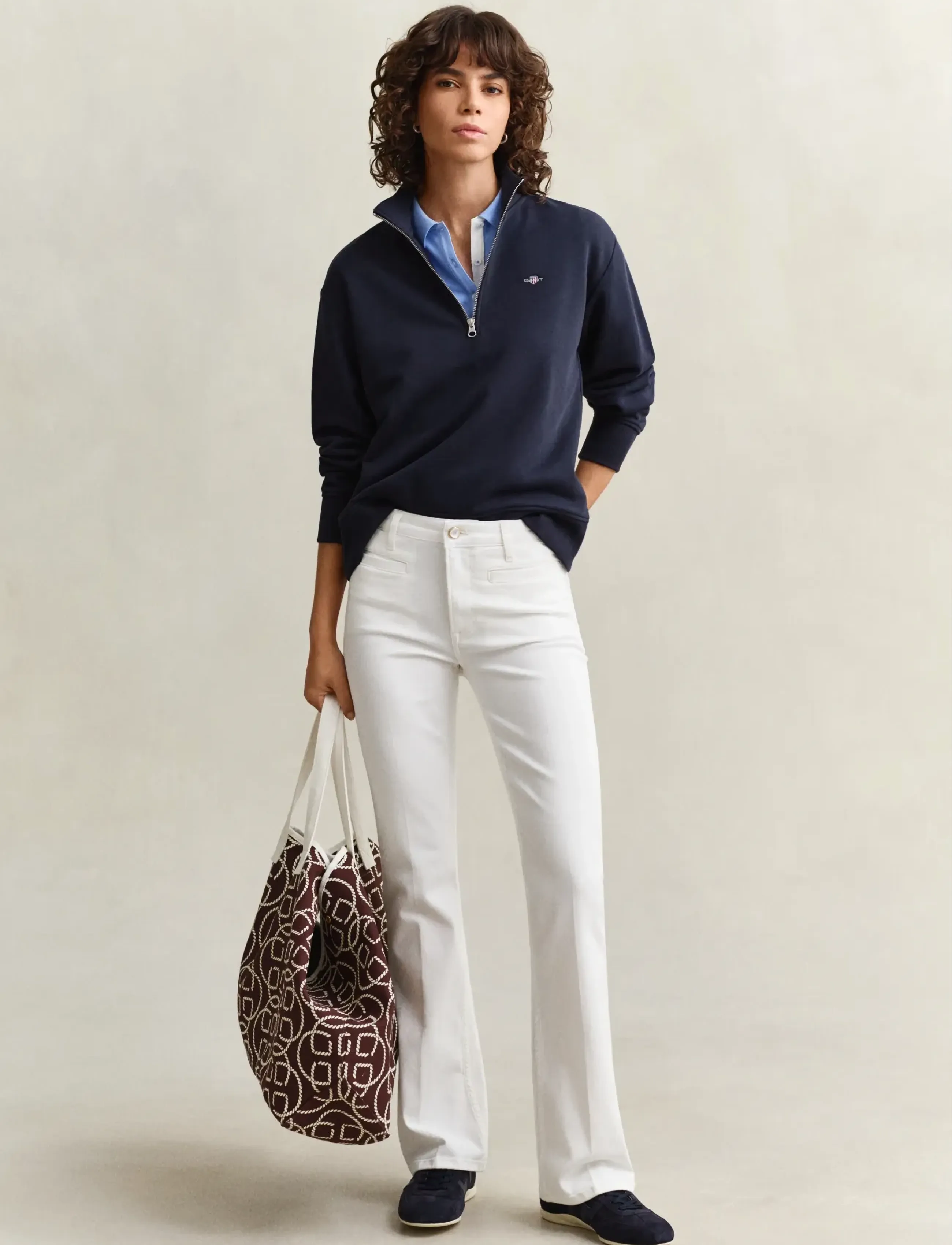 Gant - SHIELD HALF-ZIP - svetarit & hupparit - evening blue - 5