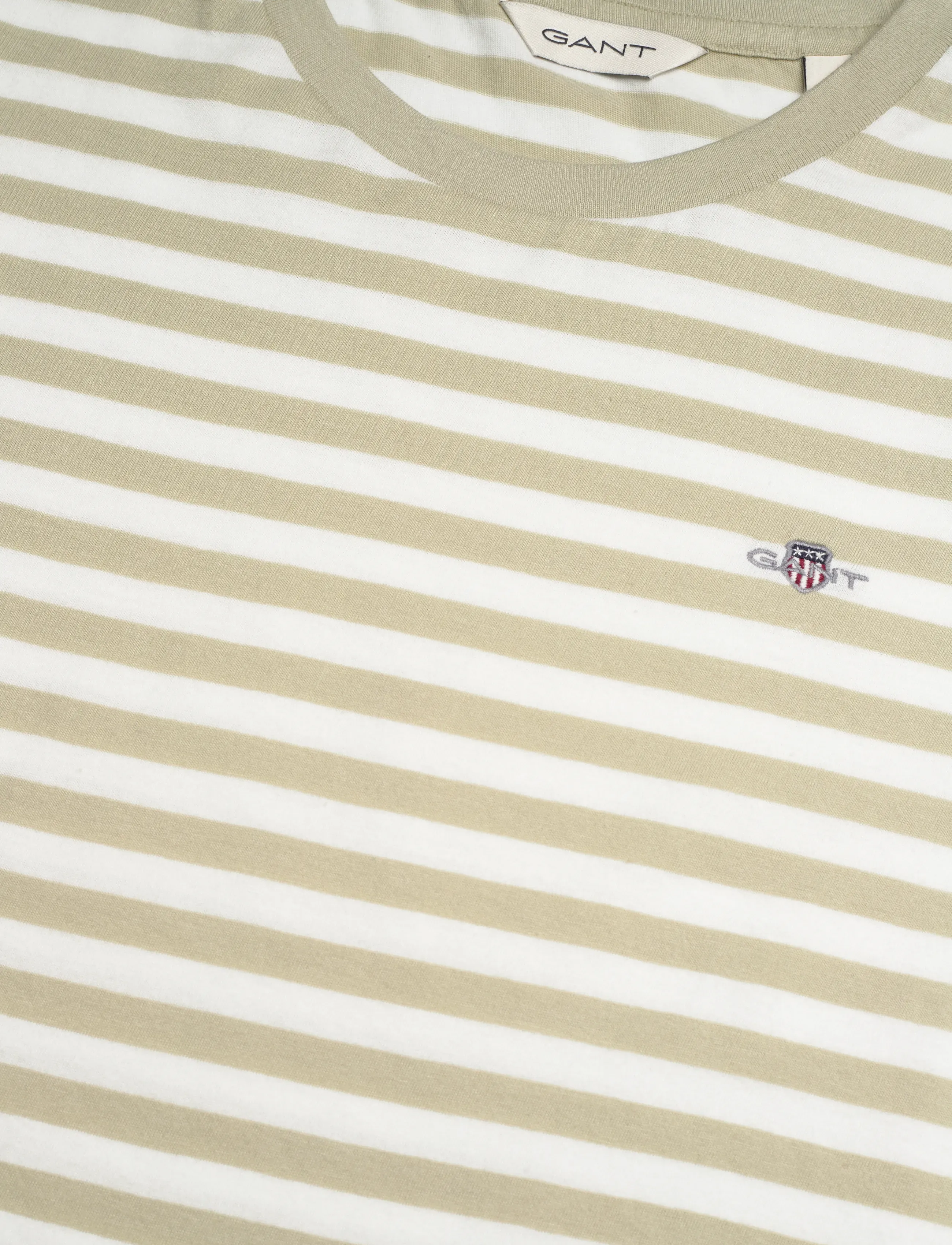 Gant - REG STRIPED SHIELD SS T-SHIRT - sommerschnäppchen - country beige - 5