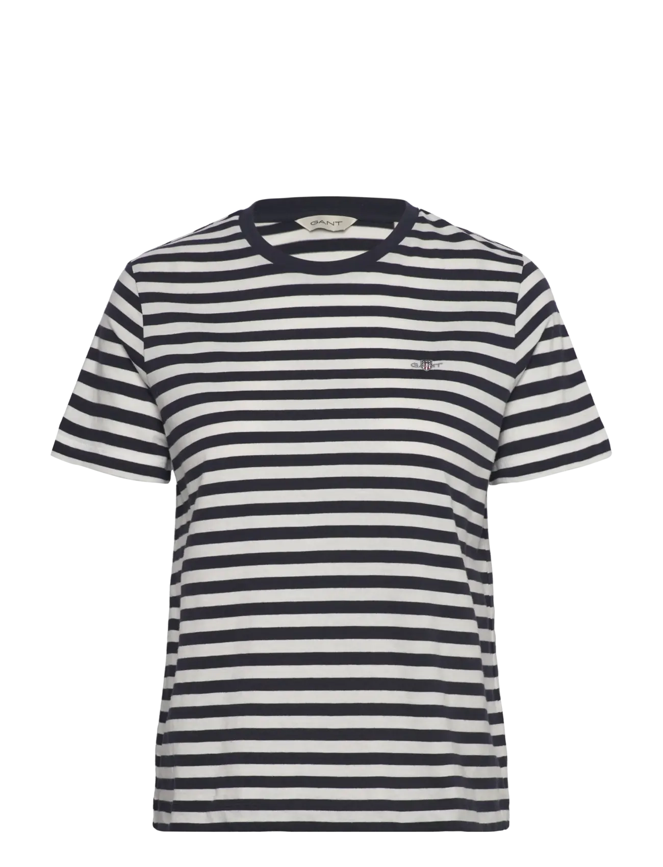 Gant REG STRIPED SHIELD SS T-SHIRT - Nyheder - EVENING BLUE / blue