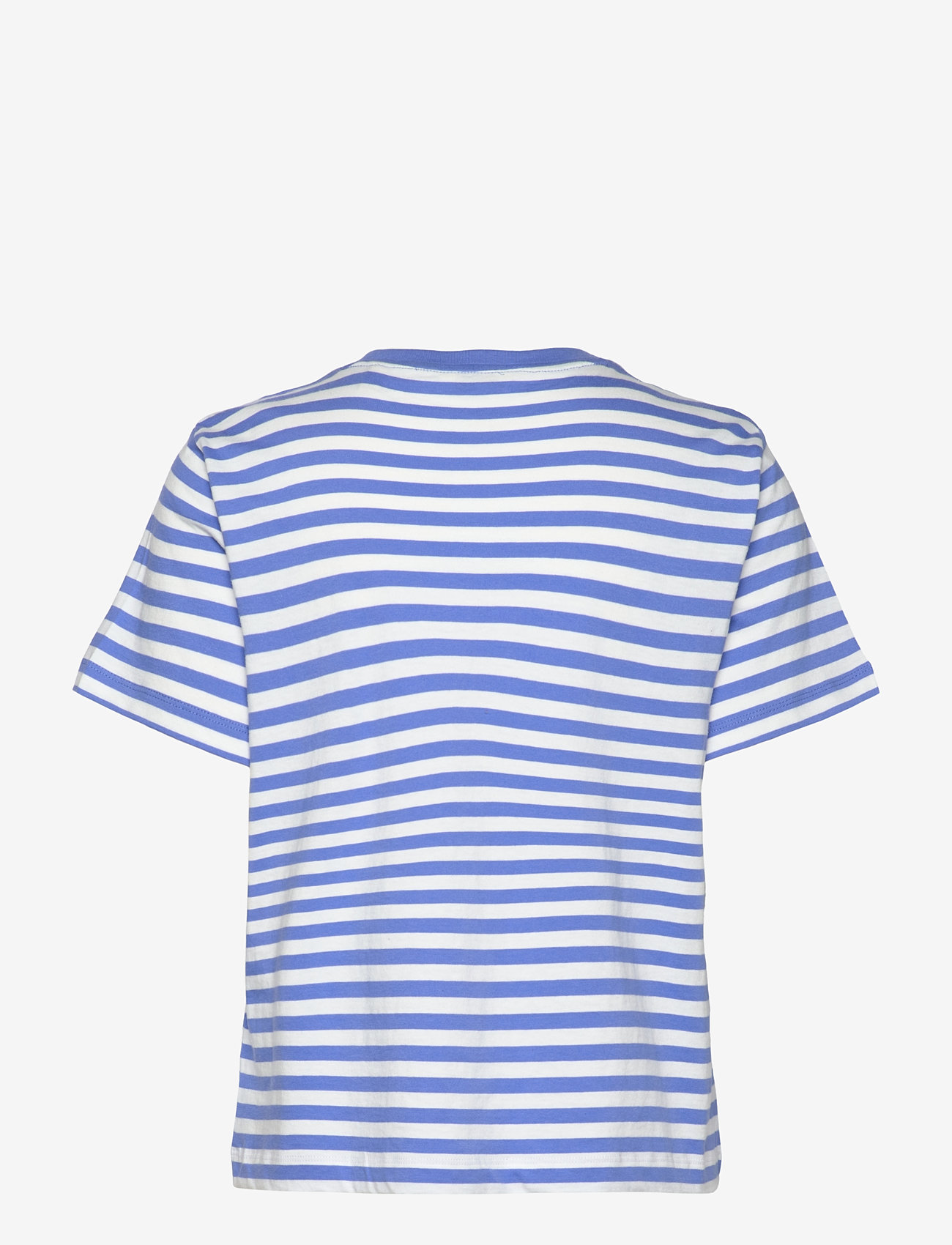 GANT - REG STRIPED SHIELD SS T-SHIRT - t-shirts - perfect blue - 1