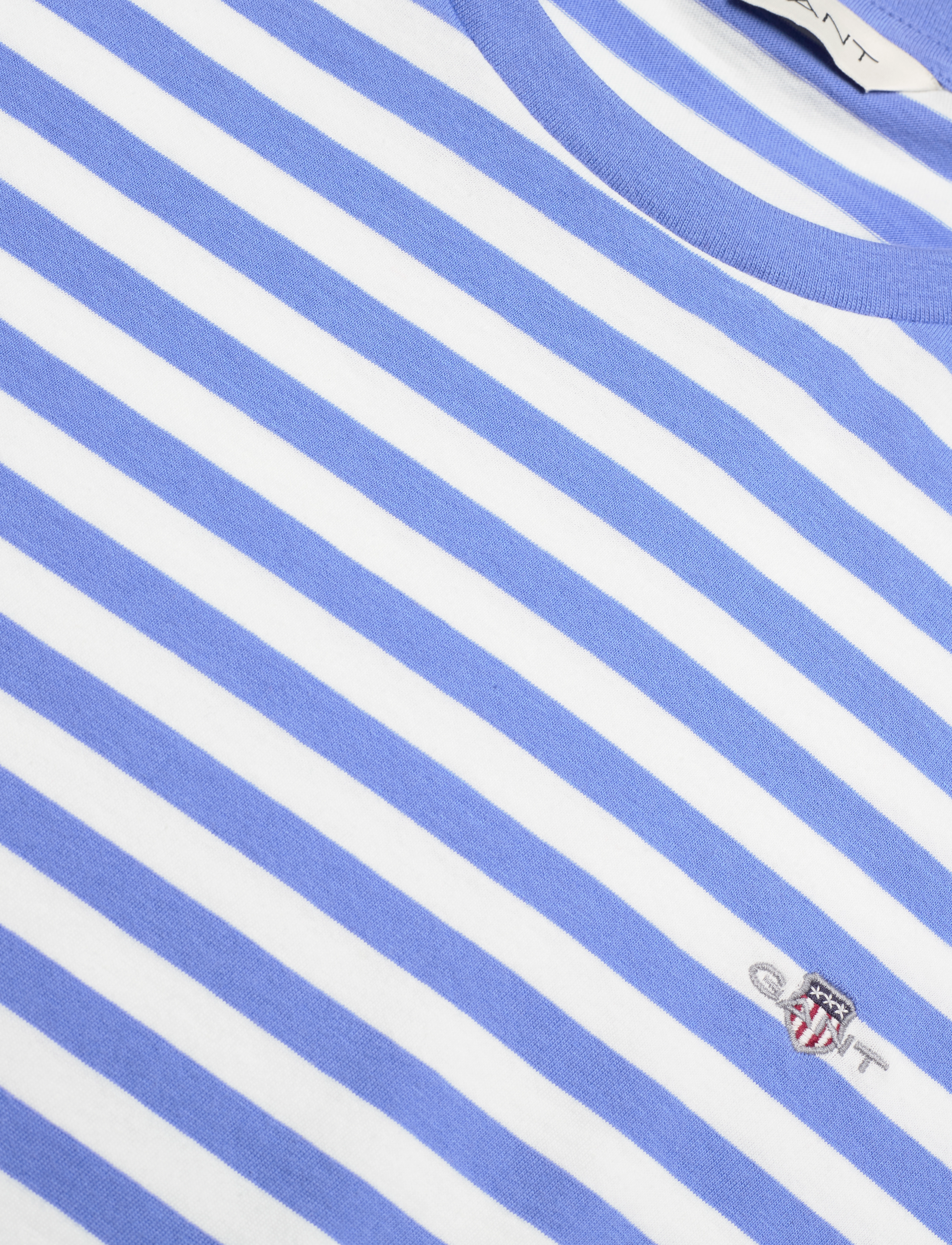 Gant - REG STRIPED SHIELD SS T-SHIRT - t-shirts - perfect blue - 2